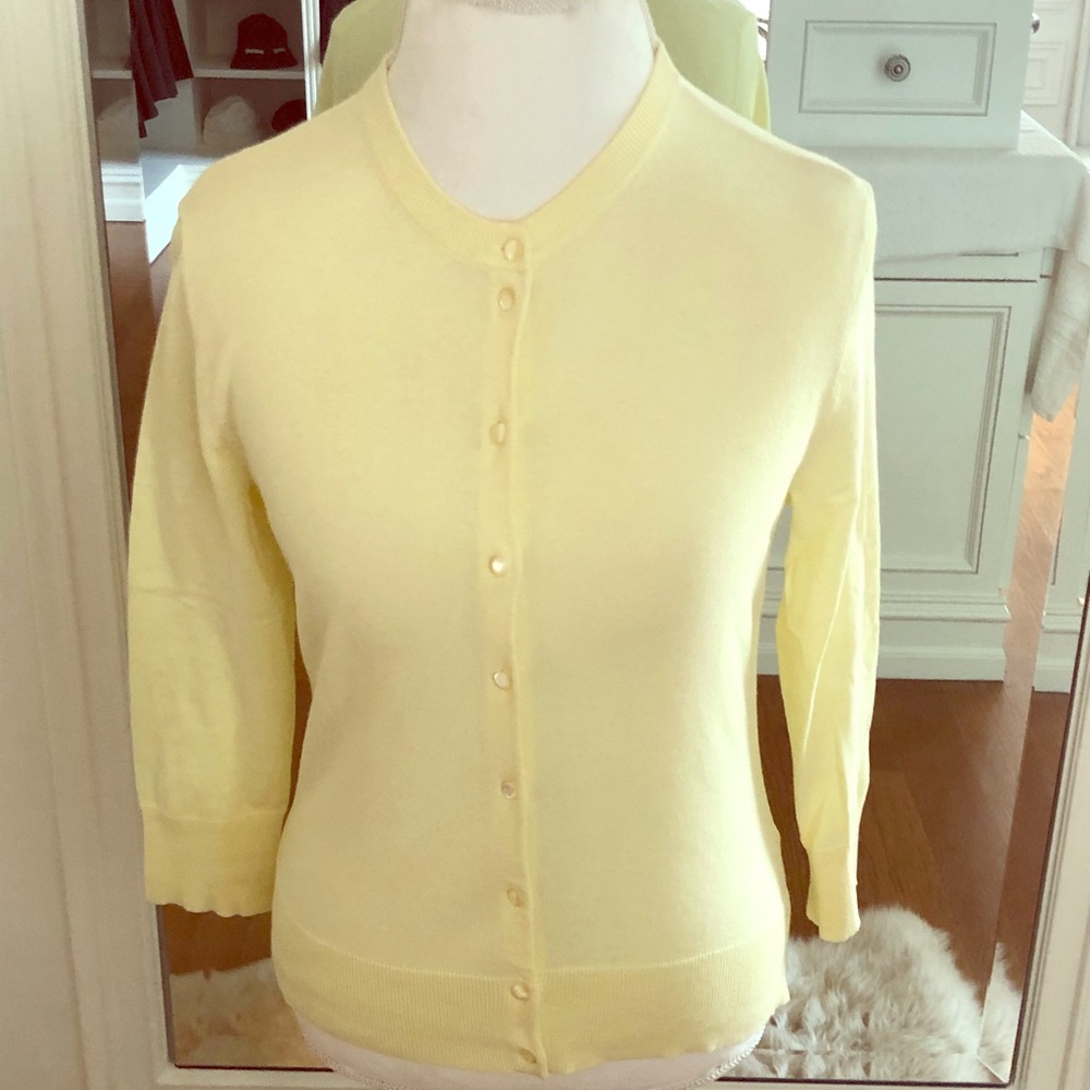 JCREW: Clare Cardigan COLOR: Pale Yellow